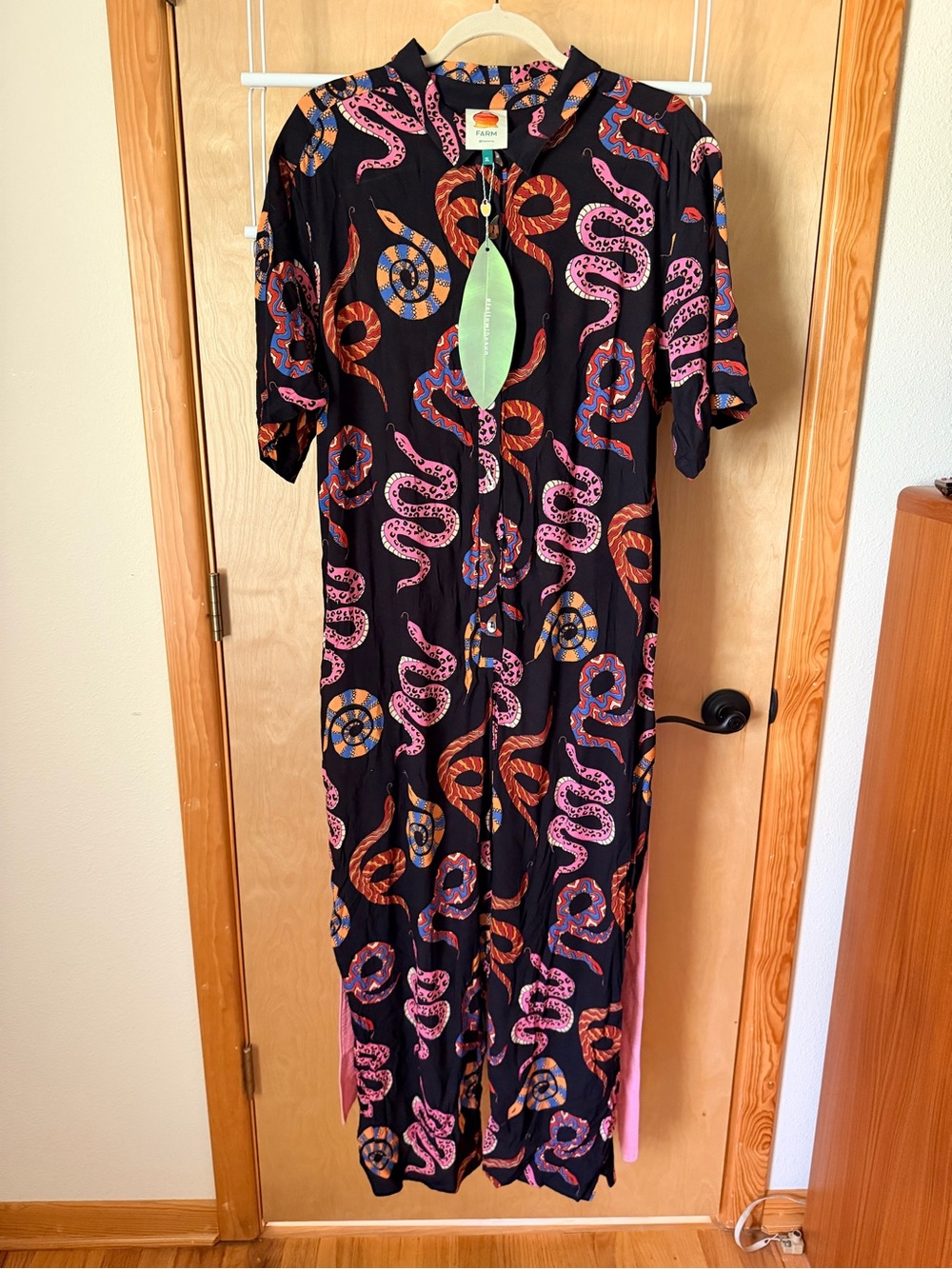 FARM Rio Jumpsuit with Multicolored Snake Print NWT - Picture 3 of 5